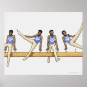 Poster Séquence d'illustrations montrant la gymnaste masc (Devant)