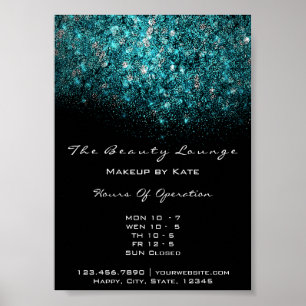 Poster Séquence turquoise de Confetti Bleu Noir Blanc