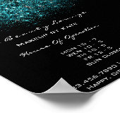 Poster Séquence turquoise de Confetti Bleu Noir Blanc (Coin)