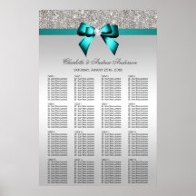Séquin mariage Argent Séquin Profond Turquoise Bow