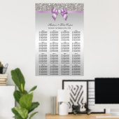 Poster Séquins d'argent Lilac Bow Mariage graphique de si (Bureau à domicile)
