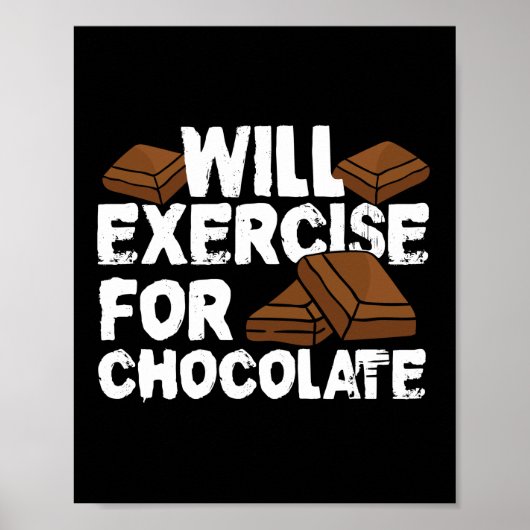 Poster Sera Exercice Pour Chocolat Funny Gym Exercice (Devant)