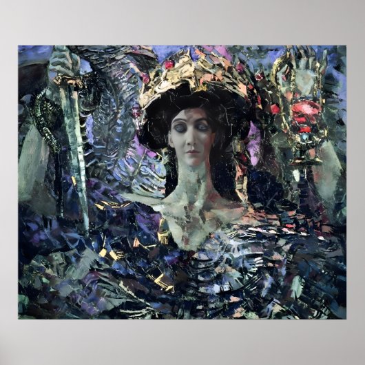 Poster Séraphin à six ailes (Azrael) par Mikhail Vrubel (Devant)