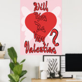 Poster Seras-tu mon Saint-Valentin ? (Bureau à domicile)