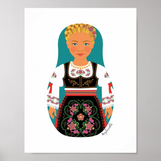 Poster Serb Blonde Matryoshka (Devant)
