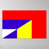 Poster serbie roumanie drapeau pays demi symbole (Devant)