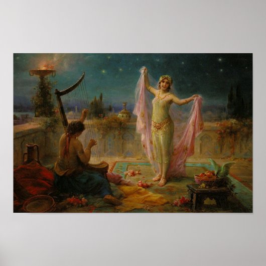 Poster Serenade au clair de lune par Hans Zatzka - affich (Devant)