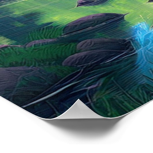 Poster Sérénade d'été, Rivière dans la forêt verte (Coin)