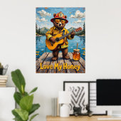 Poster Sérénade sucrée de l'ours (Bureau à domicile)
