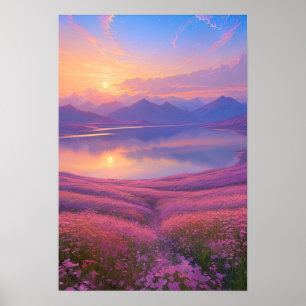 Poster Serenade Sunset du lac Mountain