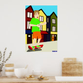 Poster Serenading Skateboard Dud Print (Cuisine)