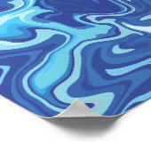 Poster Serene Abstrait dans les tons bleus (Coin)