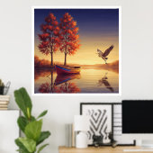 Poster Serene Autumn Lake Wall Art - Nature Inspiré (Bureau à domicile)