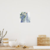 Poster Serene Blues, Bridal Cascading Bouquet 2, (Cuisine)