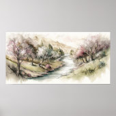 Poster Serene Cherry Blossom Valley (Devant)