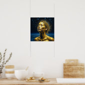 Poster Serene Ethereal Woman under the Stars (Cuisine)