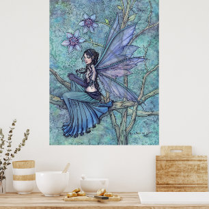 Poster Serene Garden Fairy Imaginaire Aquarelle Art