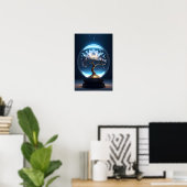 Poster Serene Glissant Lotus Globe Art (Bureau à domicile)