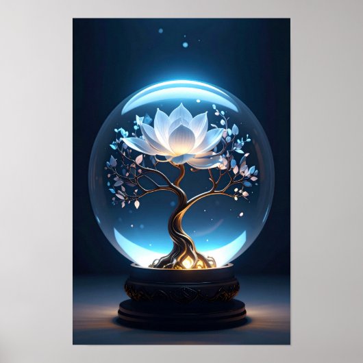 Poster Serene Glissant Lotus Globe Art (Devant)