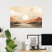 Poster Serene Horizon Japandi Nature Art (Bureau à domicile)