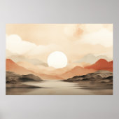 Poster Serene Horizon Japandi Nature Art (Devant)