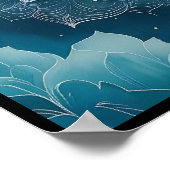 Poster Serene Lotus Mandala : Bleu & Vert Méditation Art (Coin)