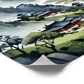 Poster Serene Misty Mountains, Paysage Tranquille (Coin)