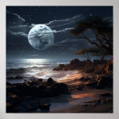 Poster Serene Moon at Night | Mur naturel paisible (Devant)