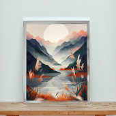 Poster Serene Mountain Lake Sunset