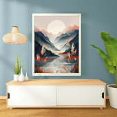 Poster Serene Mountain Lake Sunset