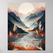 Poster Serene Mountain Lake Sunset (Devant)