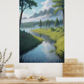 Poster Serene Mountain River (Cuisine)