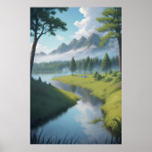 Poster Serene Mountain River (Devant)