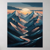 Poster Serene Mountain Sunset (Devant)