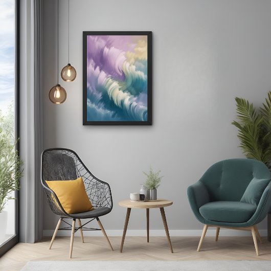 Poster Serene Pastel Abstrait Wave Dreamy Wall Art