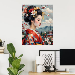 Poster Serene Portrait japonais