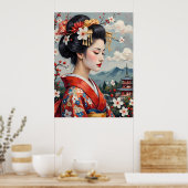 Poster Serene Portrait japonais (Cuisine)