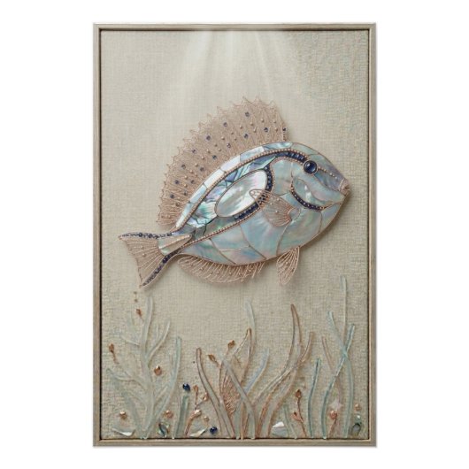 Poster Serene Reef Fish Wall Art (Devant)