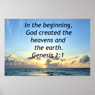 POSTER SERENE SCELEE GENÈSE 1:1 PHOTO SCRIPTURE