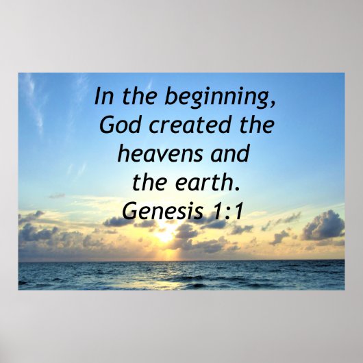 POSTER SERENE SCELEE GENÈSE 1:1 PHOTO SCRIPTURE (Devant)