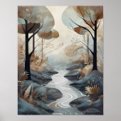Poster Serene Stream : Une Scène De Bois Tranquille (Devant)