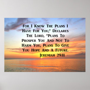 POSTER SERENE SUNRISE JEREMIAH 29:11 BIBLE VERSE