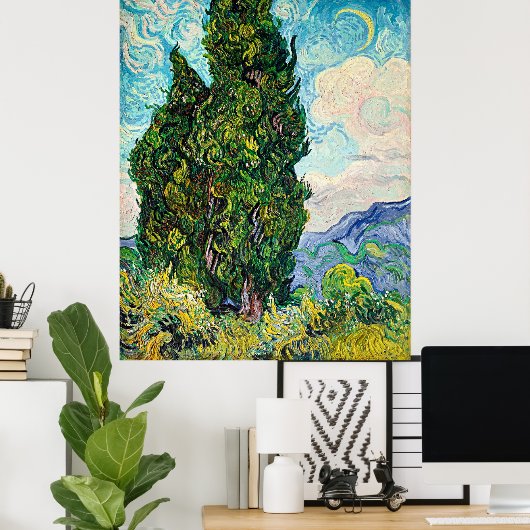 Poster Serene Van Gogh Cypress - Une escapade inte (Bureau à domicile)