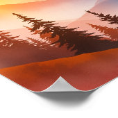 Poster Serene Watercolor Mountain Landscape Wall Art (Coin)