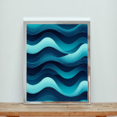 Poster Serene Waves Art Abstrait