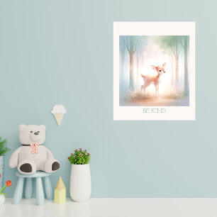 Poster Serene Woodland Fawn - Tranquil Forest Nursery Art