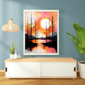 Poster Sérénité au coucher du soleil