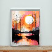 Poster Sérénité au coucher du soleil