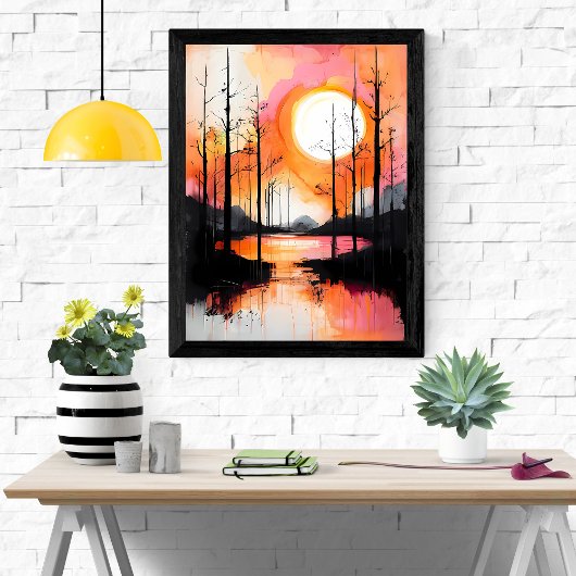 Poster Sérénité au coucher du soleil