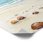 Poster Sérénité balnéaire : Watercolor Beach Bliss (Coin)